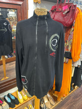Load image into Gallery viewer, Desigual Black, white &amp; red Cotton stitching detail Zip Up zipper detail Jacket
