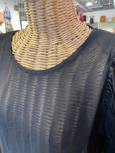 Load image into Gallery viewer, de pietri Black sheer ruffled sleeves Top, Size 44

