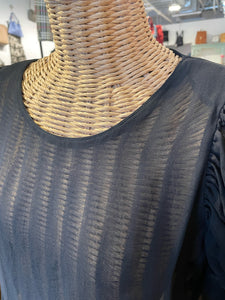 de pietri Black sheer ruffled sleeves Top, Size 44