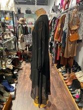 Load image into Gallery viewer, The Kooples Black Viscose Paisley v neck sheer Dress, Size 3=L

