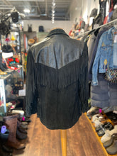 Load image into Gallery viewer, Wilsons Vintage Leather Black Suede &amp; leather fringe Fringe Jacket
