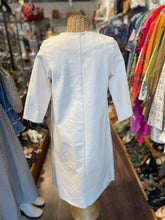 Load image into Gallery viewer, Erica Tanov off beige Cotton Longsleeve frayed Dress, Size 1=Small
