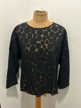 Load image into Gallery viewer, AKRIS Black Viscosa Circle NWT! sheer Top, Size 6
