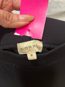 DONNI Black Ribbed Elastic Waist Pant, Size M