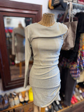 Load image into Gallery viewer, Yigal Azrouel platinum Viscose blend sparkle One shoulder bodycon Dress
