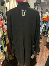 Load image into Gallery viewer, Andrea Geer Black Linen Patchwork button down Gently Worn Top, Size S
