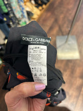Load image into Gallery viewer, Dolce &amp; Gabbana Black and Red Silk Floral bustier back zipper Dress, AS IS-needs cleaning + minor repair, Size 44
