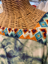 Load image into Gallery viewer, Johnny Was Workshop White &amp; Green Cotton Blend Tie Dye embroidered Dress, Size S
