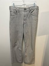 Load image into Gallery viewer, Nili Lotan White &amp; Indigo Cotton hickory stripe low rise relaxed fit Jeans
