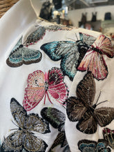 Load image into Gallery viewer, L'agence white &amp; multi 100% cotton Butterflies open style embroidered Blazer, Size 00
