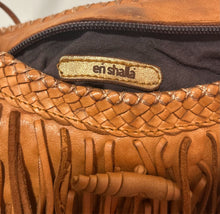 Load image into Gallery viewer, en shalla Tan Leather fringe crossbody Purse
