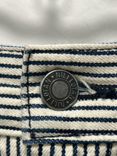 Load image into Gallery viewer, Nili Lotan White &amp; Indigo Cotton hickory stripe low rise relaxed fit Jeans
