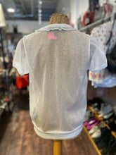 Load image into Gallery viewer, Coach White Nylon sheer Short sleeve lace Top, Size M
