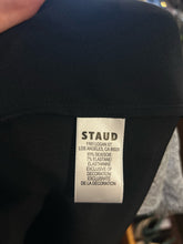 Load image into Gallery viewer, STAUD Black &amp; Gray Silk Blend lace detail midi Dress
