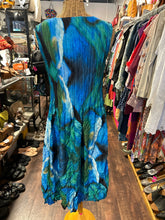 Load image into Gallery viewer, Alquema Blue &amp; Green Crinkle Sleeveless Dress, Size 2=M
