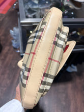 Load image into Gallery viewer, Burberry Tan Leather Nova check Size Small bucket Purse
