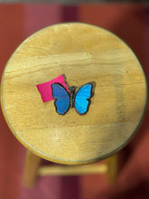 Load image into Gallery viewer, Artisan Blue &amp; silver 925 Butterfly wings pin and/or pendant, RARE
