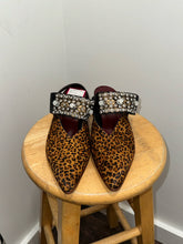 Load image into Gallery viewer, Rachel Comey brown, black, red Calf Hair W/Gemstones kitten heel Shoe, Size 9
