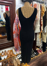 Load image into Gallery viewer, Enza Costa Black cotton &amp; nylon button down Sleeveless Dress
