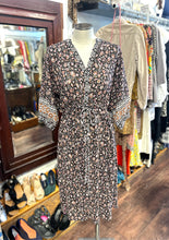 Load image into Gallery viewer, XIRENA Black &amp; Pink Cotton Floral Drawstring waist Dress
