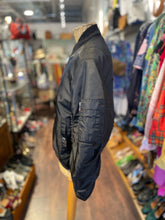 Load image into Gallery viewer, Anine Bing Black Satin Puffer pilot style Jacket, Size S/M
