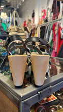 Load image into Gallery viewer, hasbeens Black w/wood heel clog sandal, Size 39
