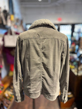 Load image into Gallery viewer, Marrakech Light Gray Velour applique fuzzy collar Jacket

