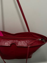 Load image into Gallery viewer, LATICO Red Leather Size Tote shoulder Purse

