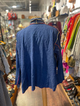 Load image into Gallery viewer, Ellen Hauptli navy/red/yllw Blend speckled stitching Top, Size One Size
