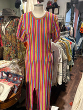 Load image into Gallery viewer, Rachel Antonoff multi color Knit Stripe Short sleeve Dress, Size L
