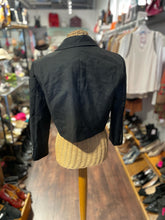 Load image into Gallery viewer, Saint Laurent Black Cotton Shoulder pads cropped Blazer, Size S
