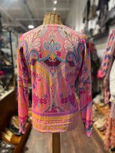Load image into Gallery viewer, ETRO Pink Silk Blend Printed Longsleeve lightweight Sweater, Size 42
