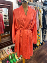 Load image into Gallery viewer, Lunya bright salmon Silk Tie Waist open front Top
