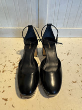 Load image into Gallery viewer, Larroude Black Leather platform ankle strap Shoe, Size 9
