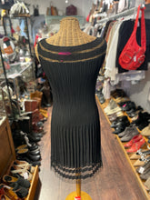 Load image into Gallery viewer, Veeca Black crinkle fabric sheer accents Dress, Size XS
