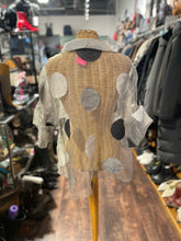 Load image into Gallery viewer, Moonlight gray &amp; black sheer Circles Flowy Top, Size S
