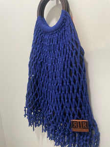 ARANAZ Indigo Crochet fringe "Beachy chic" Handbag