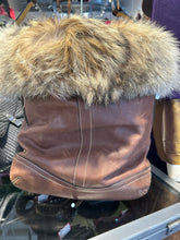 Load image into Gallery viewer, Coach Chestnut Leather W/lace up &amp; coyote fur detail RARE Purse
