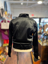 Load image into Gallery viewer, APL Black Acetate bomber style Shiny Zip Up Jacket

