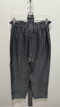 Load image into Gallery viewer, MASSCOB Black &amp; White Silk Floral High Waist with belt Pant
