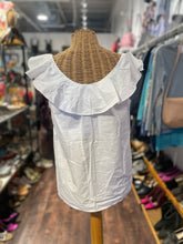 Load image into Gallery viewer, Tory Burch White Cotton Ruffle Top, Size 6
