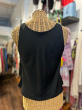Load image into Gallery viewer, Vetta Black &amp; Orange Poly satin Sleeveless Top
