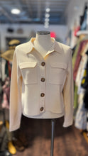 Load image into Gallery viewer, La Maille Sezane White Wool Button Up Crop Sweater

