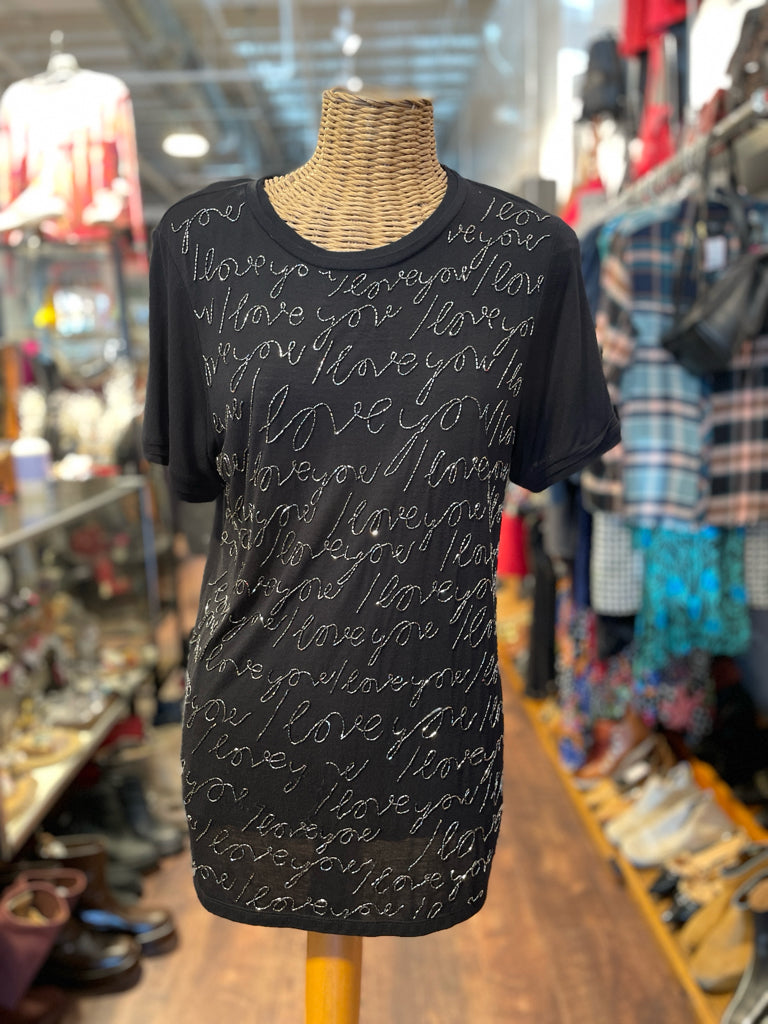 Lanvin Black & silver Viscose Words 