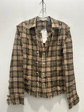 Load image into Gallery viewer, Moussy tan &amp; brown Wool Blend Plaid button down NWT Top, Size O/S
