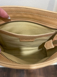 Bembien Tan Leather Woven crossbody Purse