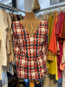 Marni red, white, blue Print Sleeveless Top