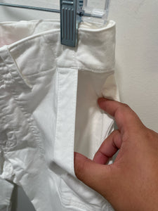 Nili Lotan White Cotton Cropped tapered Pant, Size 4
