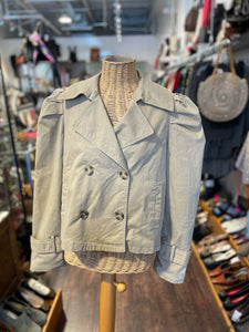 Avec Les Filles Tan Cotton "trench look" Cropped Jacket, Size M