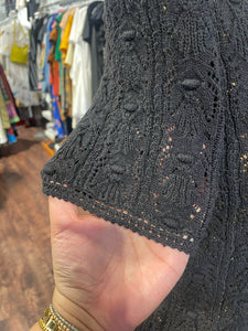 La Maille Sezane Black Cotton NWT! Eyelet Top, Size XS